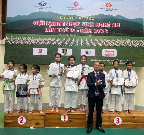 CHÚC MỪNG CÁC EM HỌC SINH TRONG GIẢI VÔ ĐỊCH KARATE HỌC SINH NGHỆ AN LẦN THỨ IV - NĂM 2024